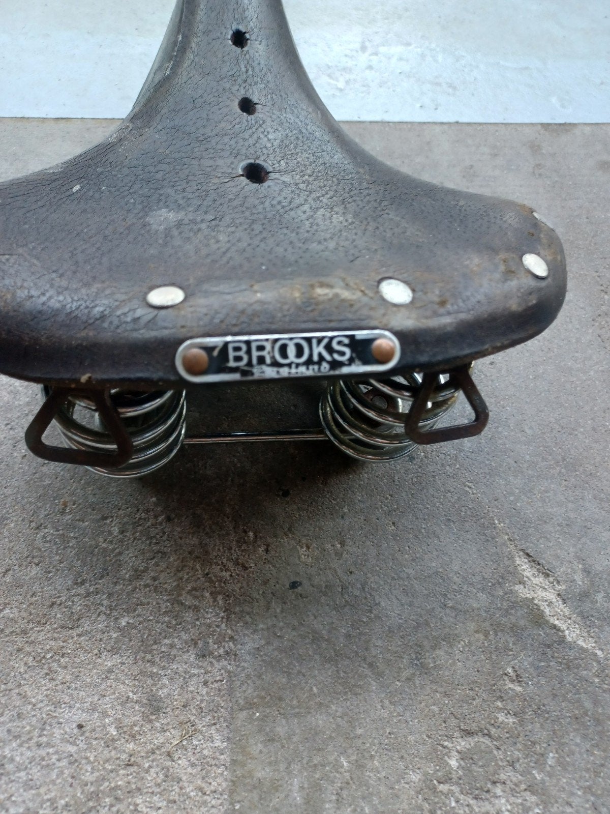 Brooks B66 Zadel - Vintage Lederen Fietszadel met Veren, Gebruikt, Leer, Ophalen of Verzenden, Brooks