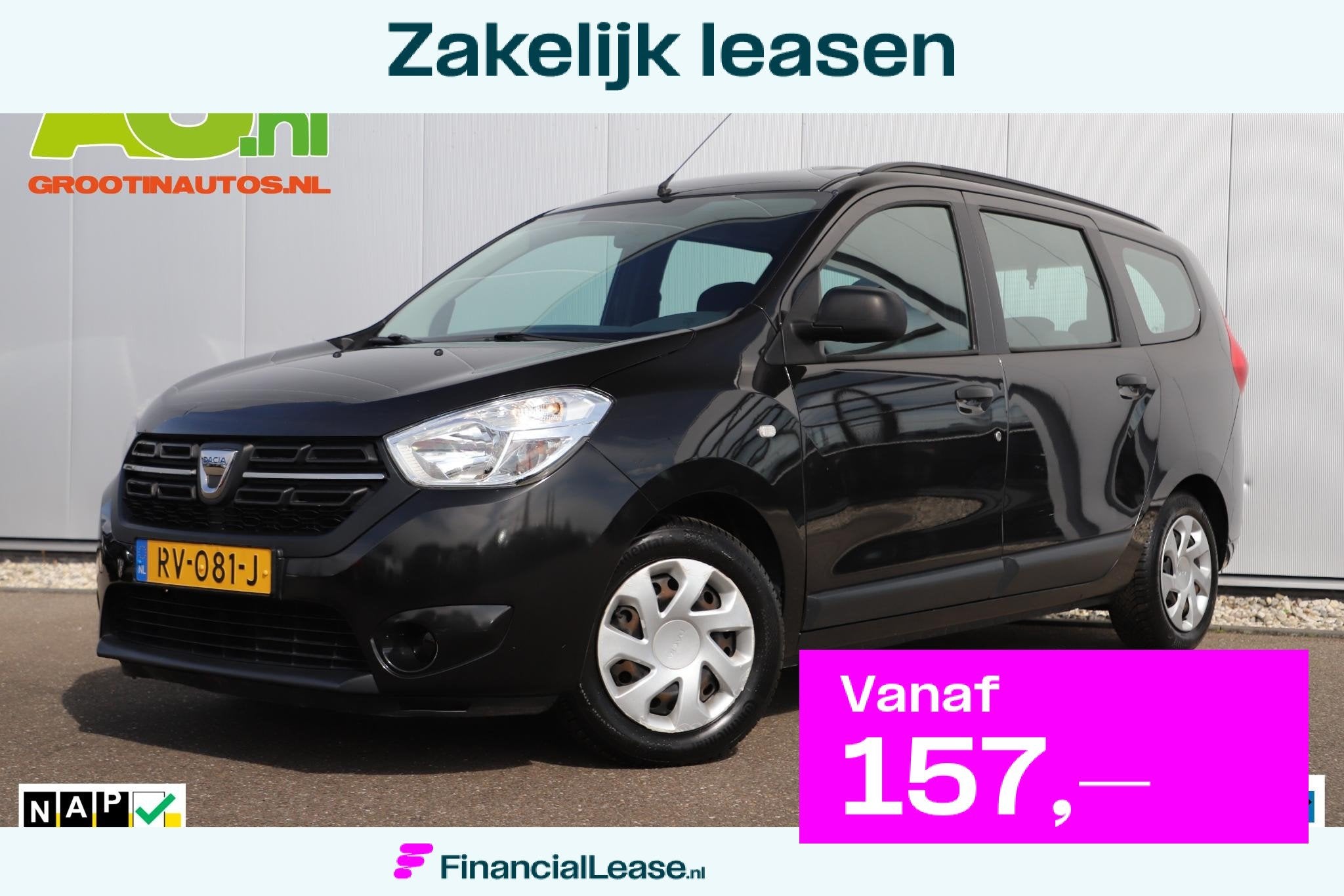 Dacia Lodgy 1.2 TCe Ambiance 7p. Airco Radio Bluetooth Elekt, Voorwielaandrijving, Stof, Gebruikt, Euro 6