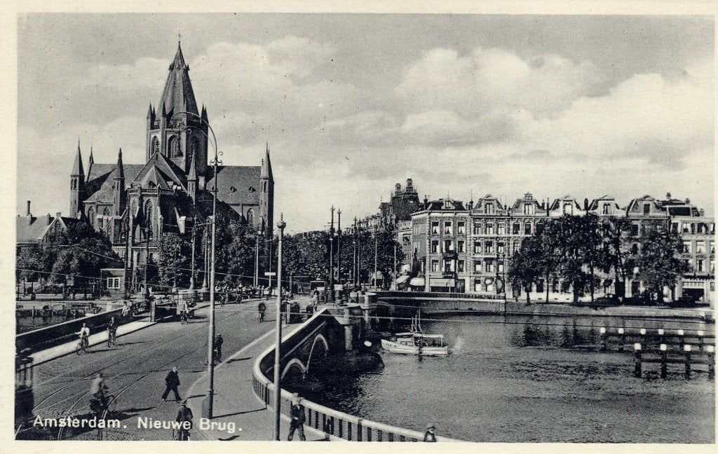 Amsterdam Nieuwe Brug, Verzenden, 1920 tot 1940, Gelopen, Noord-Holland