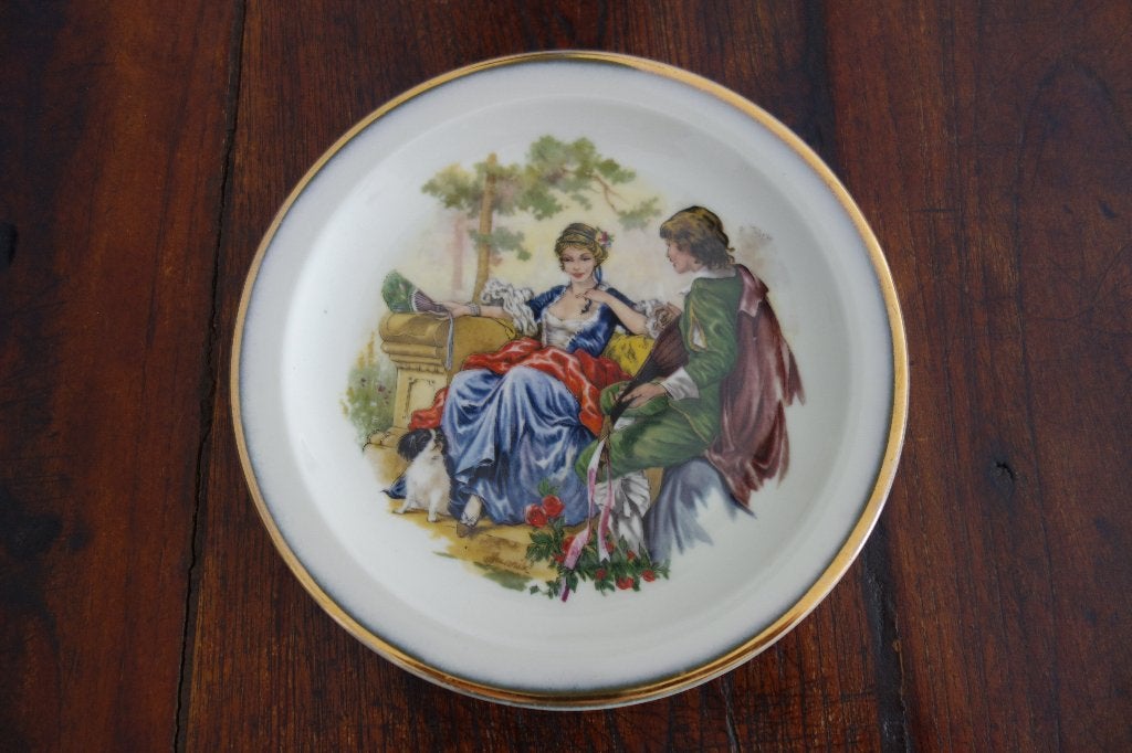 Wandbord romantische afbeelding porselein, Ophalen of Verzenden
