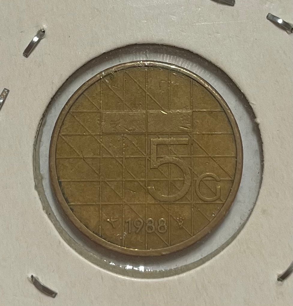 5 gulden Nederland 1988, Ophalen of Verzenden, Koningin Beatrix, 5 gulden