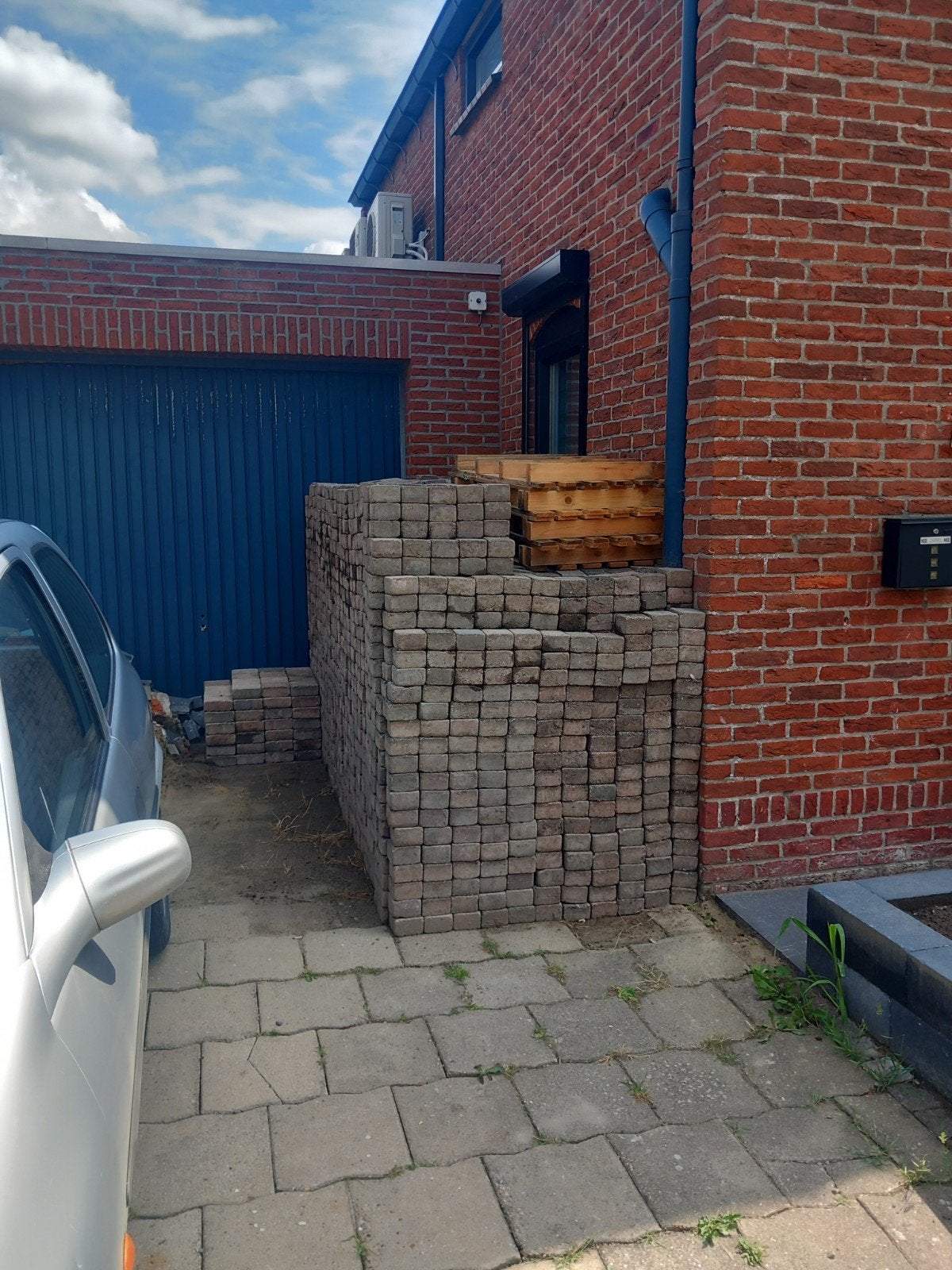 koppelstenen 10x10x6 cm ca. 7500 stuks rood, Ophalen, Gebruikt, Klinkers, 10 m² of meer