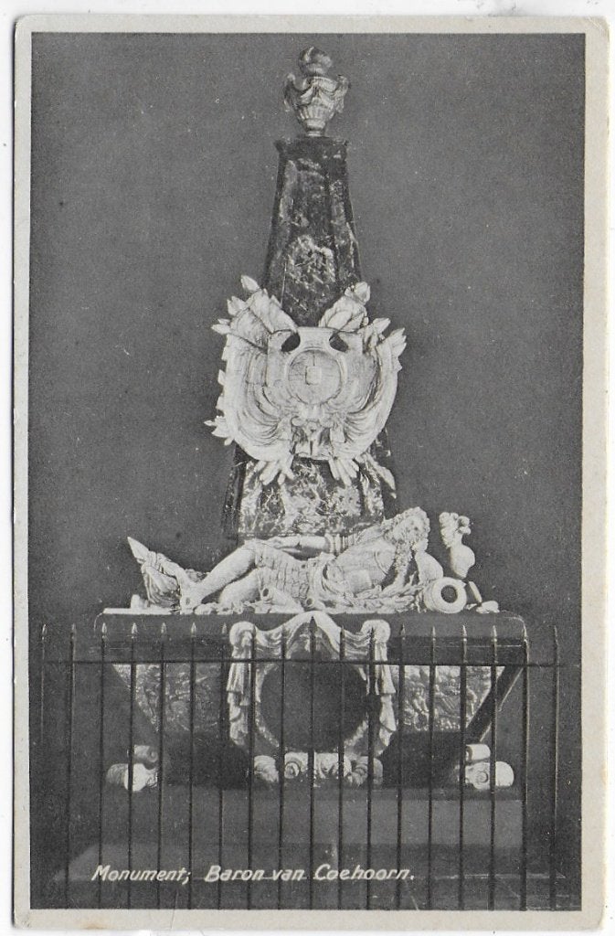 Monument baron van coehoorn oude ansichtkaart ( a2460 ), Ophalen of Verzenden, 1960 tot 1980, Ongelopen, Noord-Brabant