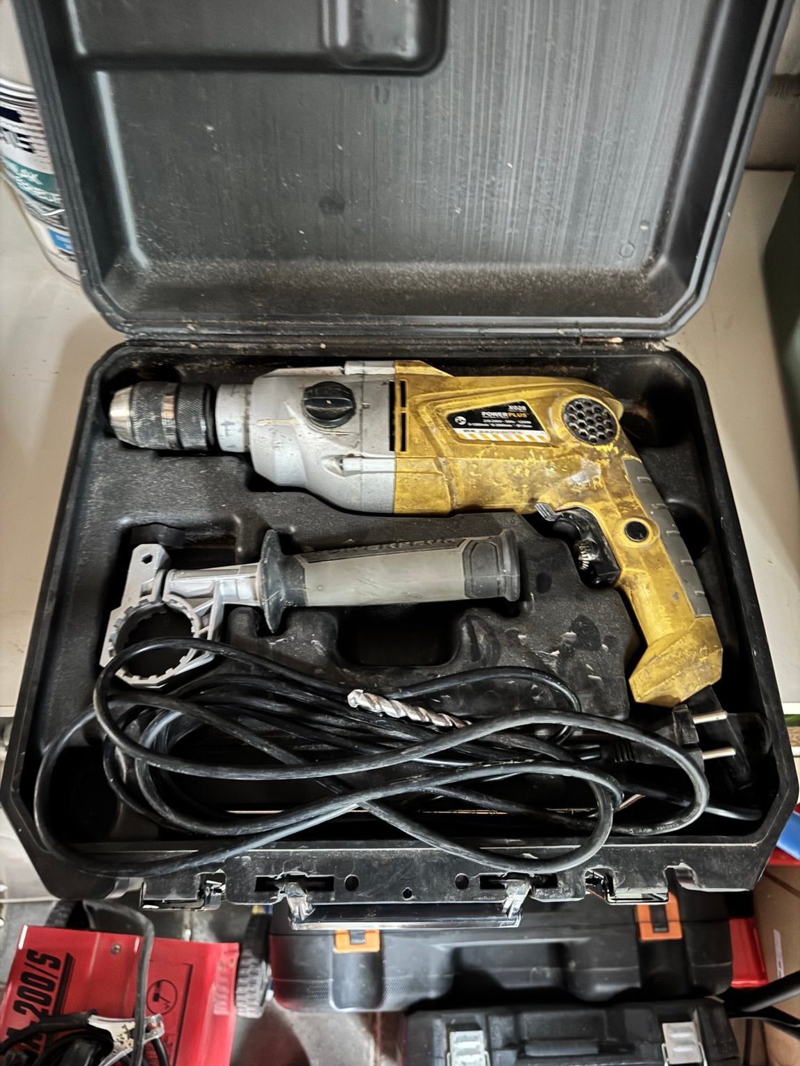Powerplus Boormachine met Koffer - Gebruikt, Klopboormechanisme, Ophalen, Boormachine, Gebruikt