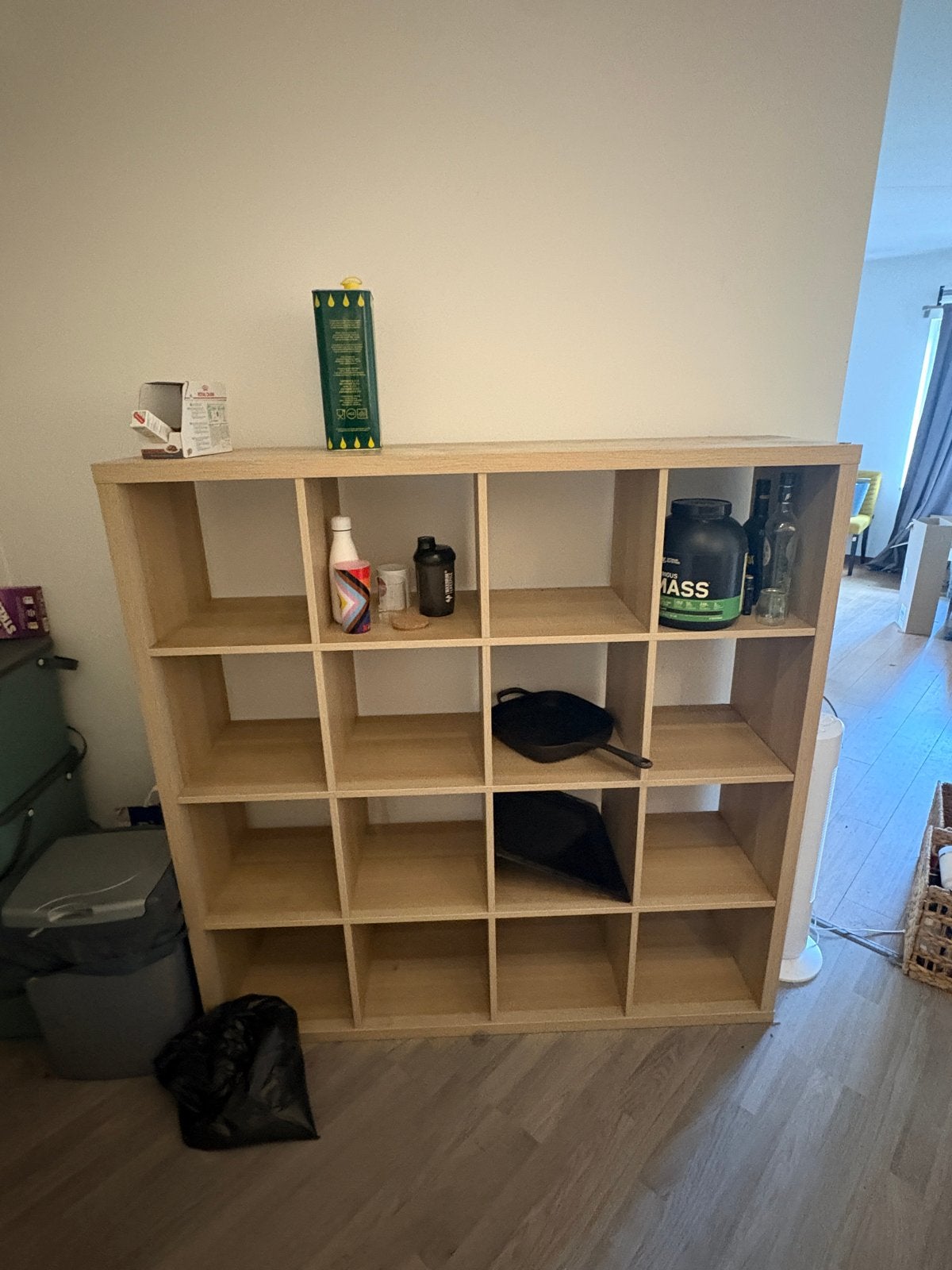 IKEA KALLAX Houten, Huis en Inrichting, Kasten | Boekenkasten, Ophalen, Met plank(en), Gebruikt, 100 tot 150 cm