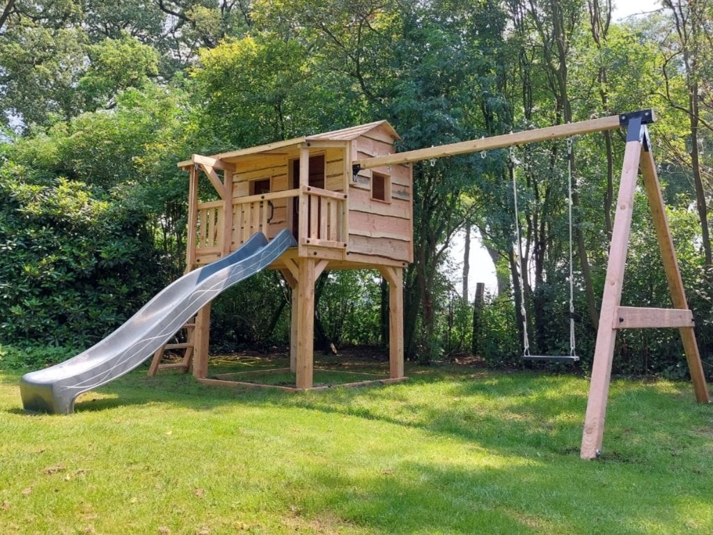 BOOMHUT KASTEEL speeltoren speelhuis klimtoren speeltoestel, Ophalen, Nieuw, Schommel, Aanbouwonderdeel