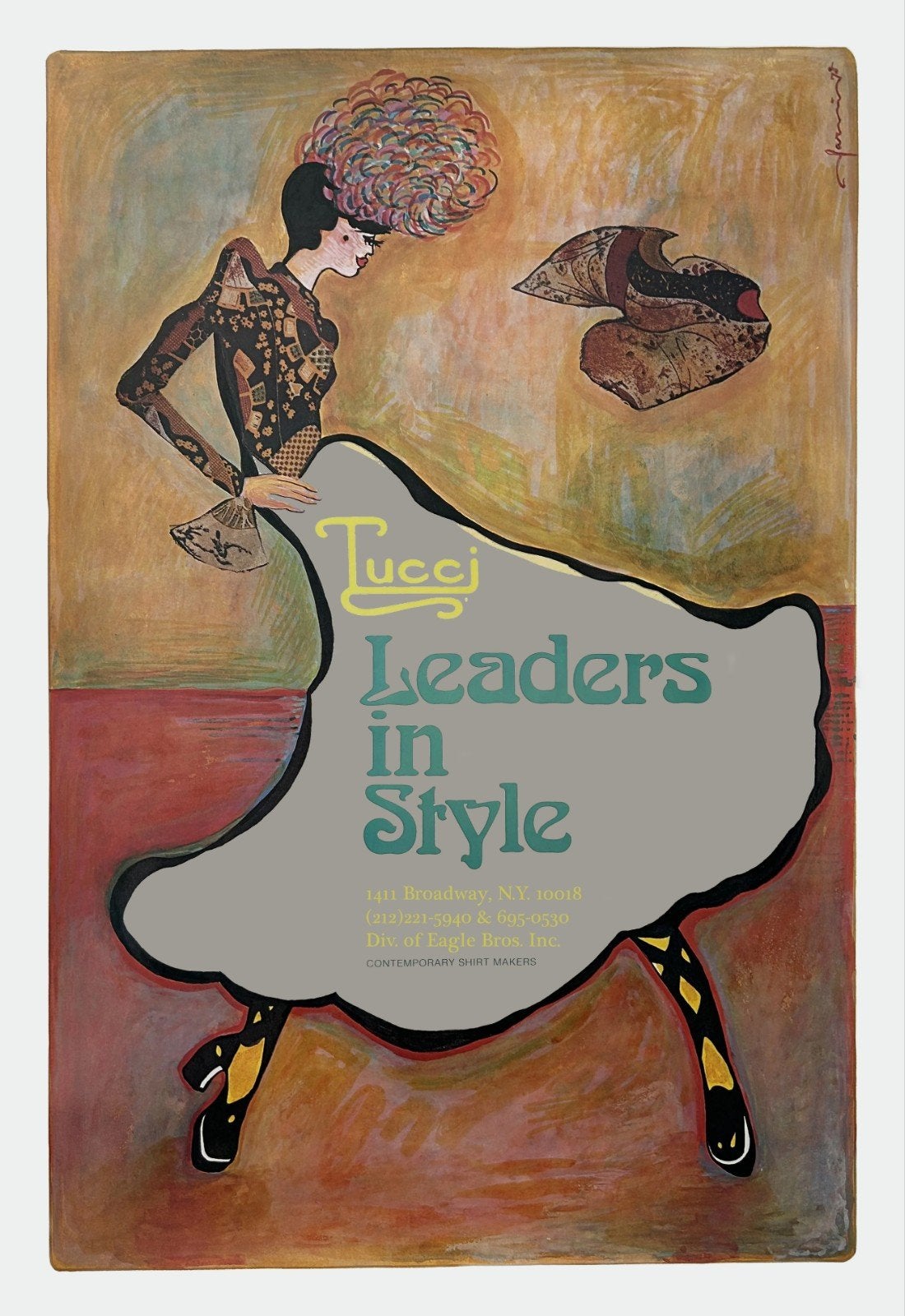 Vintage Tucci Leaders in Style Poster Art Deco, Ophalen of Verzenden