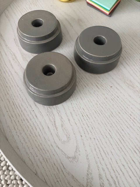 3 grijze kandelaren  Piet Hein Eek geglazuurd keramiek, Overige merken, Nieuw, Ophalen of Verzenden, 5 cm