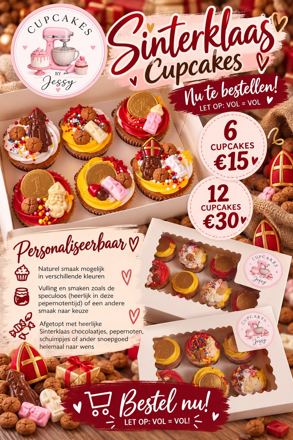 Sinterklaas Cupcakes – nu te bestellen!, Ophalen, Nieuw, Cupcakes