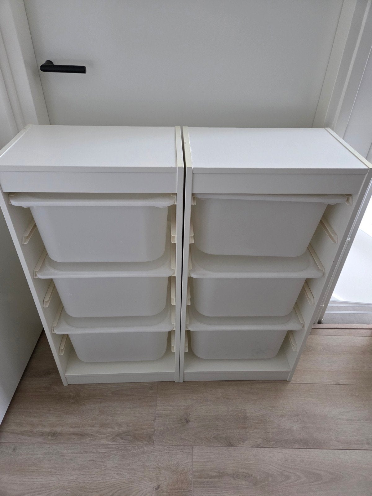 2x IKEA TROFAST kast met witte bakken en deksels, Ophalen, Gebruikt, 75 tot 100 cm, Minder dan 50 cm