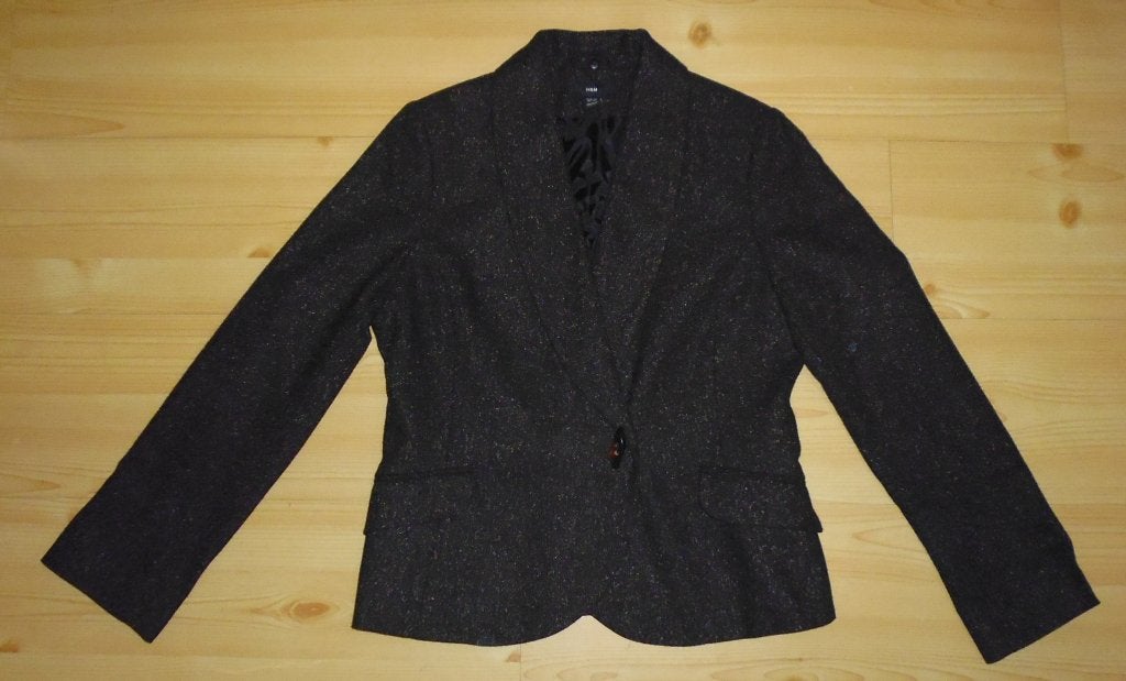 H&m gevoerd jasje maat 40/42 (gemêleerde visgraatstof) met, Kleding | Dames, Maat 38/40 (M), H&M, Overige kleuren, Ophalen of Verzenden