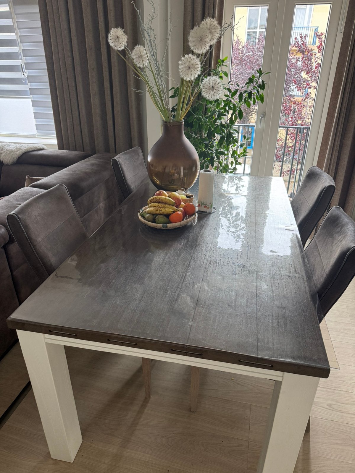 Eettafel met 4stoelen, Ophalen, Eikenhout, 50 tot 100 cm, Vijf personen of meer
