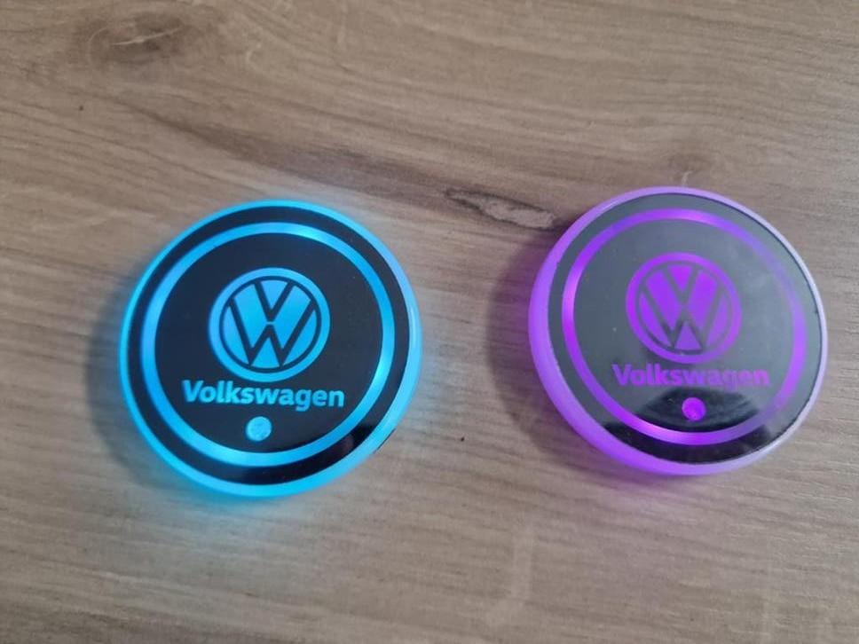 Verlichte bekerhouders met Volkswagen logo, Ophalen of Verzenden, Zo goed als nieuw