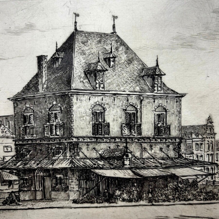 Johan Hemkes (1894-1988) - De Waag, Leeuwarden, Ophalen of Verzenden