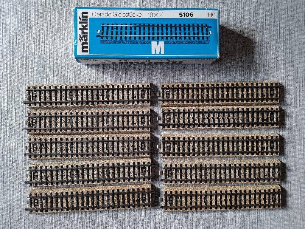 Märklin M-rails 5106 – 10 stuks, Wisselstroom, Rails, Ophalen of Verzenden, Zo goed als nieuw