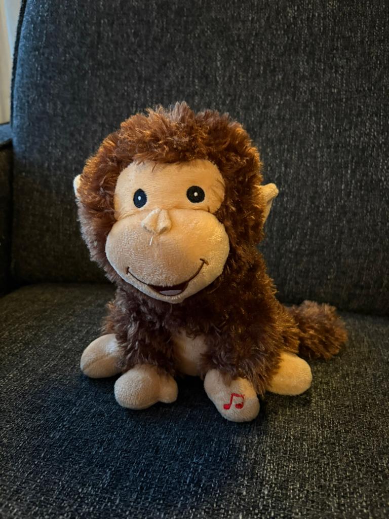 Pluchen Aapje, beweegt en maakt geluid!, Kinderen en Baby's, Speelgoed | Knuffels en Pluche, Ophalen of Verzenden, Aap