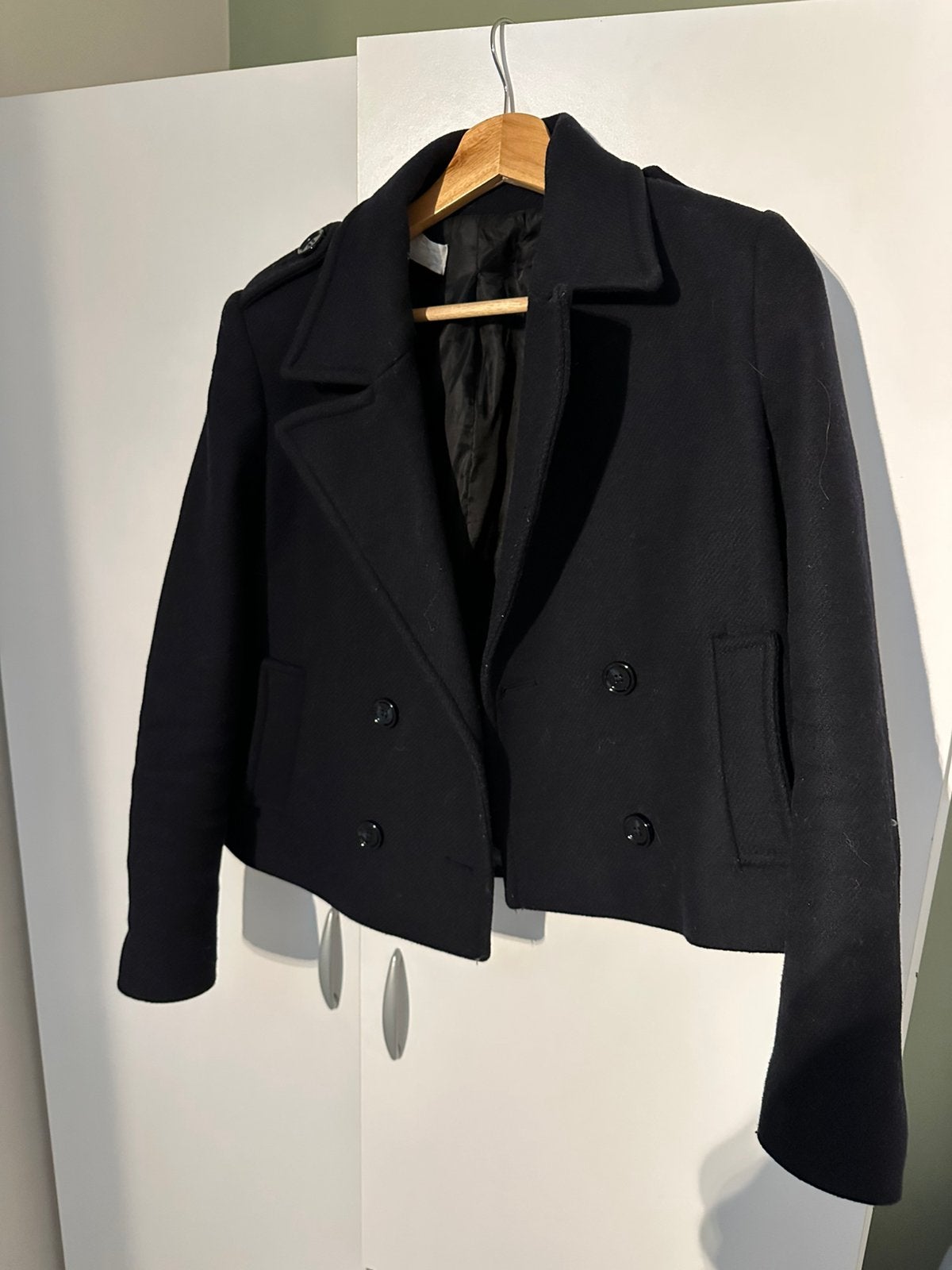Mango korte mantel donker bruin dame S, Ophalen of Verzenden, Gedragen, Blauw