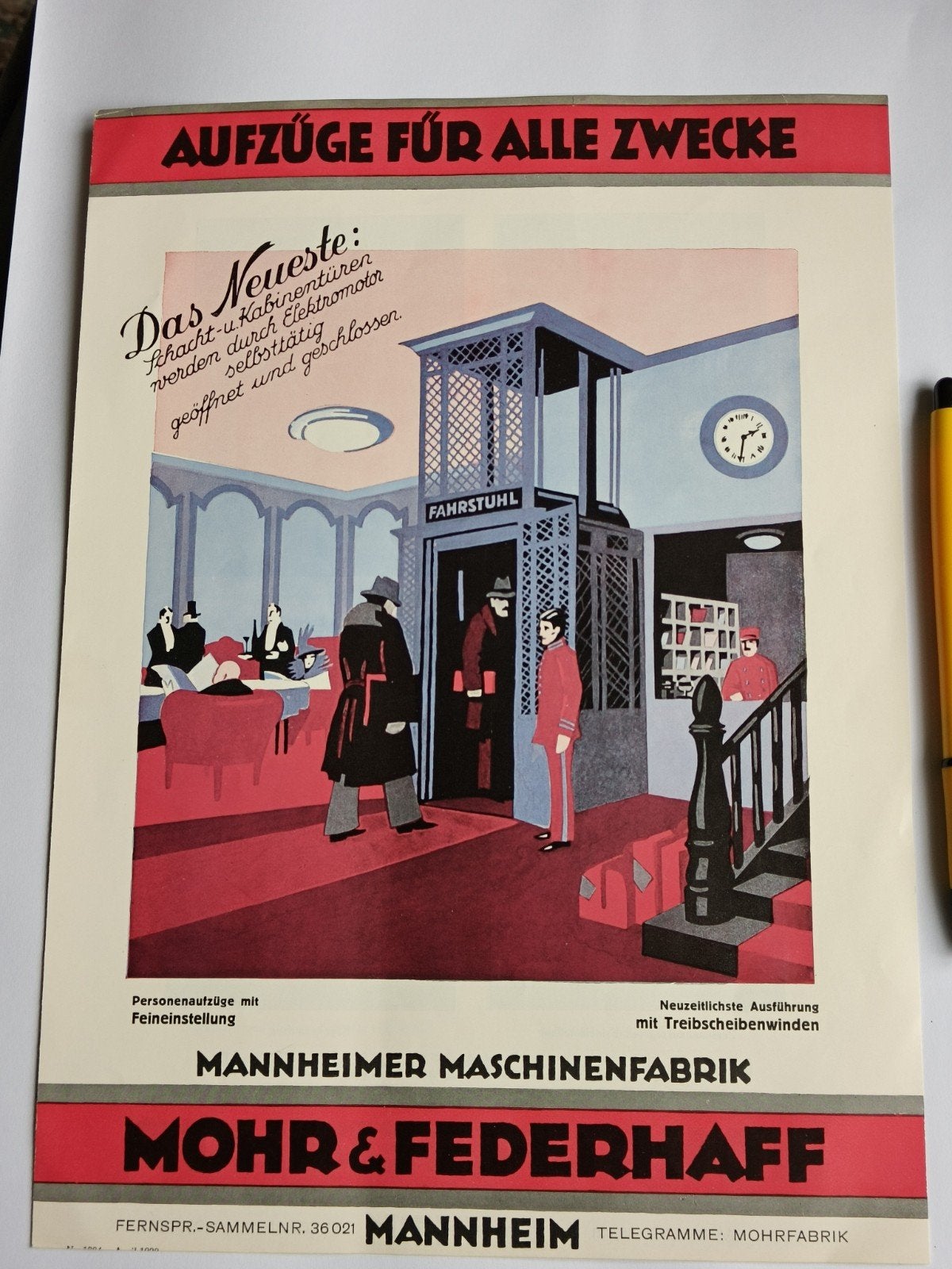 BROCHURE DUITSE MACHINEFABRIEK, LIFTEN., Ophalen of Verzenden