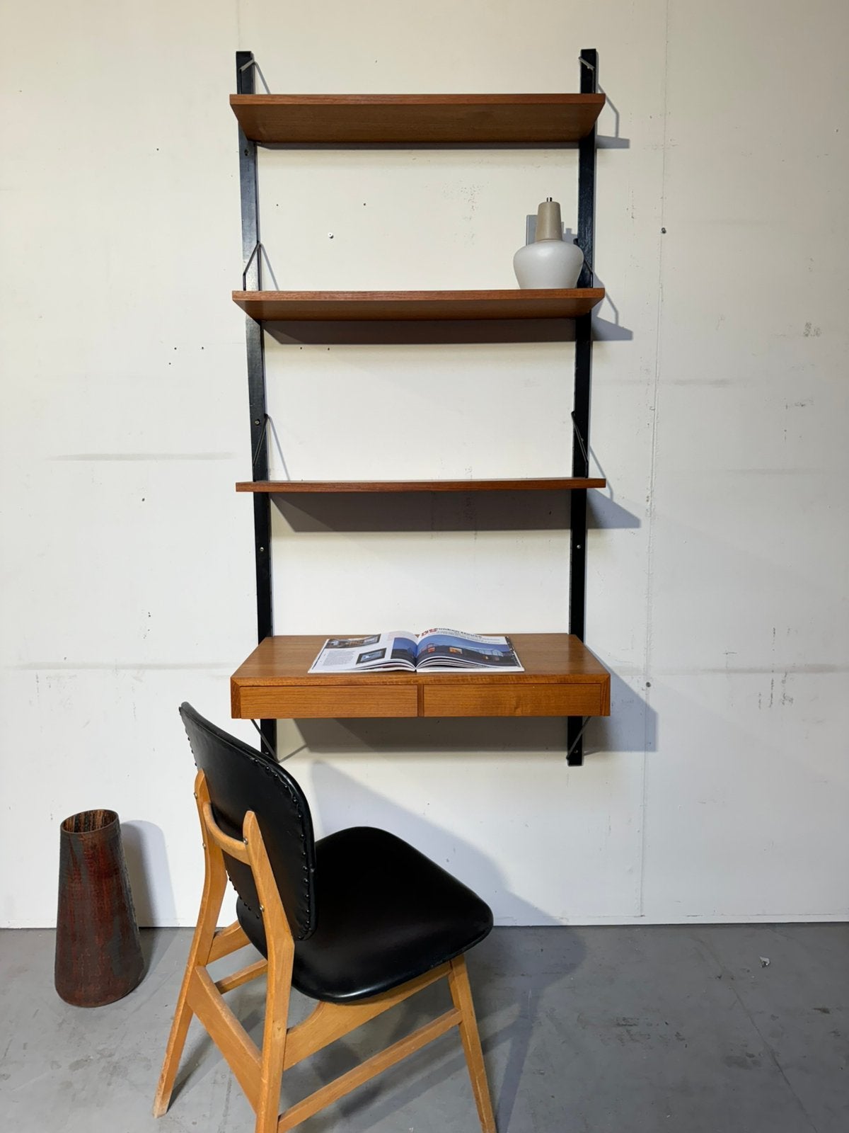 Poul Cadovius by Royal System vintage modulair wandsysteem, Met plank(en), Gebruikt, 100 tot 150 cm, Teakhout