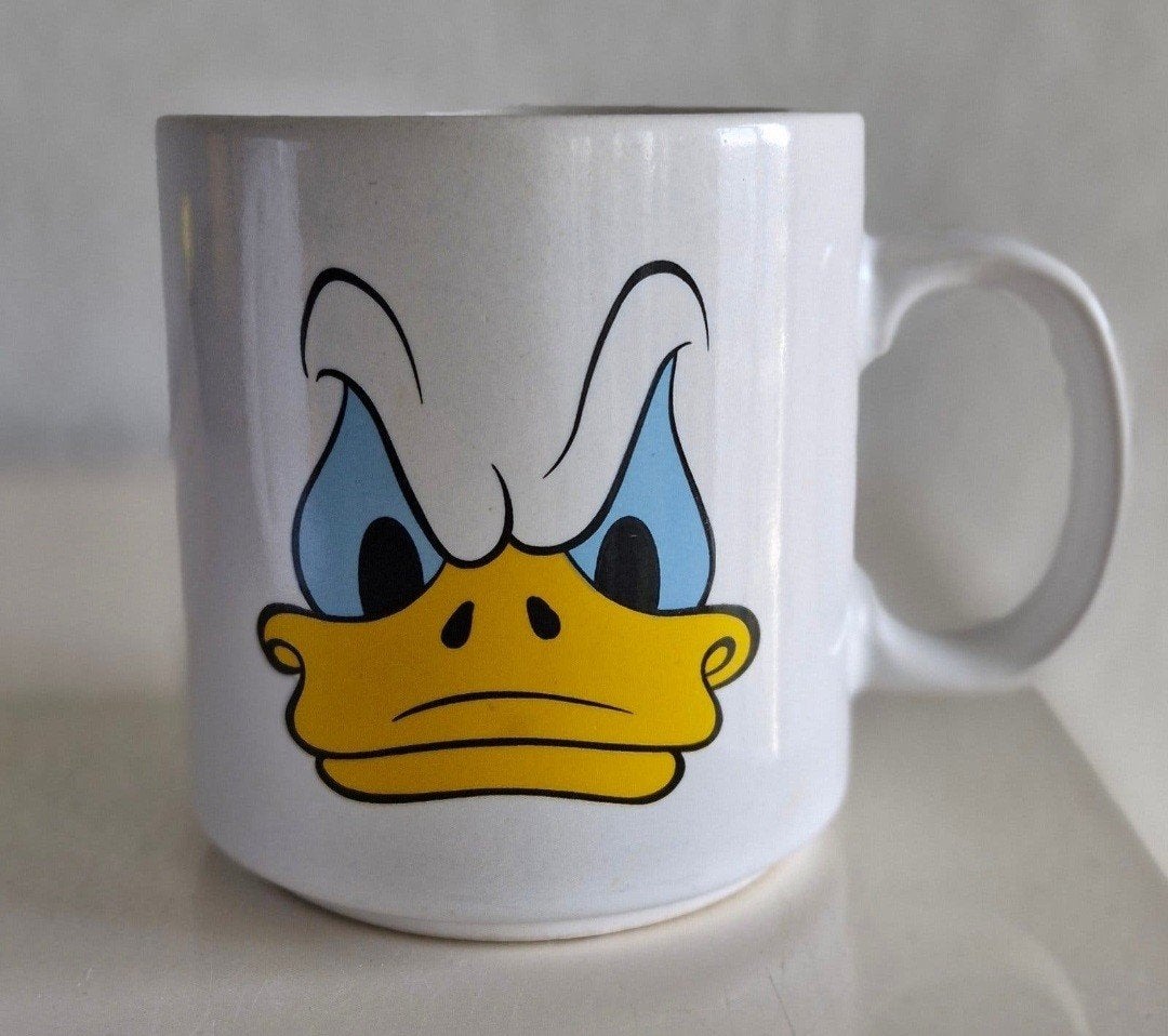 Vintage Disney Beker  Donald en Katrien Duck, Overige merken, Keramiek, Vintage, Zo goed als nieuw