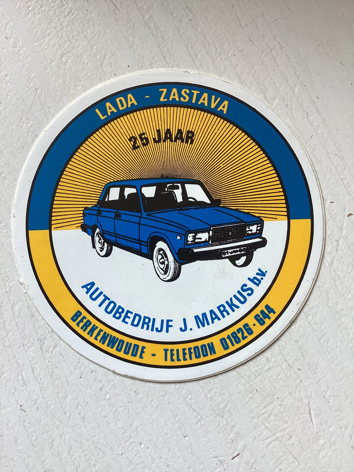 Sticker Autobedrijf Markus Berkenwoude (Lada Zastava), Verzenden, Zo goed als nieuw