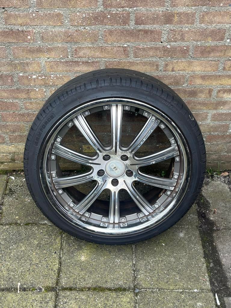 Set van 4 Chrome velgen met banden, Ophalen, Gebruikt