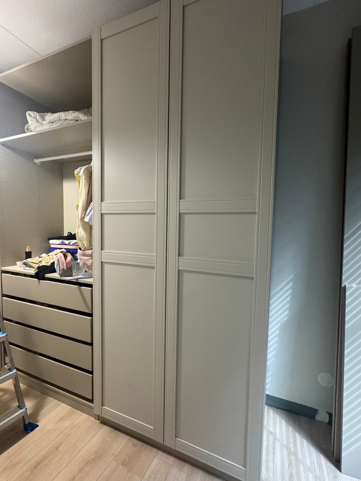 Ikea pax kast basiselement grijsbeige (2 stuks), Ophalen, 200 cm of meer, 50 tot 100 cm, Zo goed als nieuw
