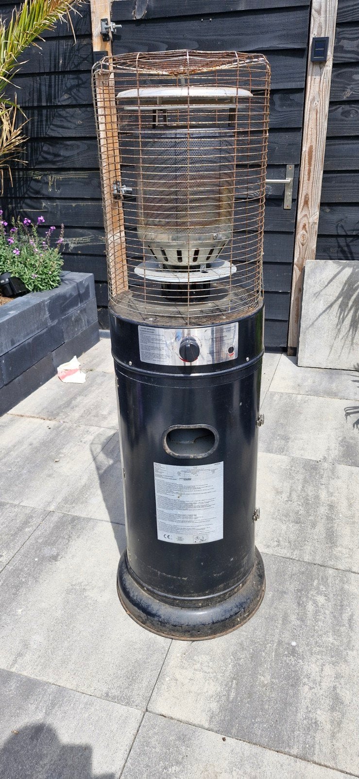 Terrasverwarmer op gas - Zwart, 11kW, Tuin en Terras, Ophalen, Gebruikt, Gas, Vloer