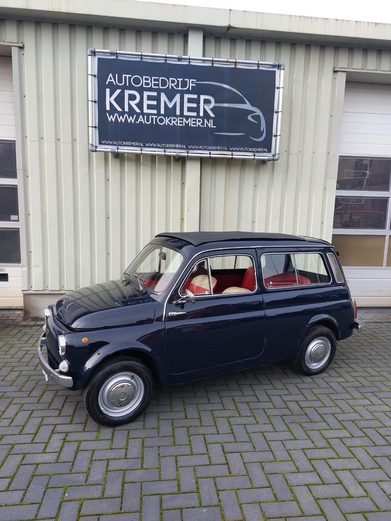 Fiat 500 giardiniera bjr 1974, 600 cc motor, Auto's, Achterwielaandrijving, Blauw, Handgeschakeld, 600 cc