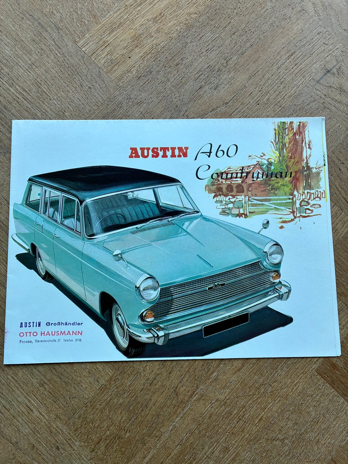 Austin A60 Countryman brochure, Verzenden, Zo goed als nieuw, Overige merken