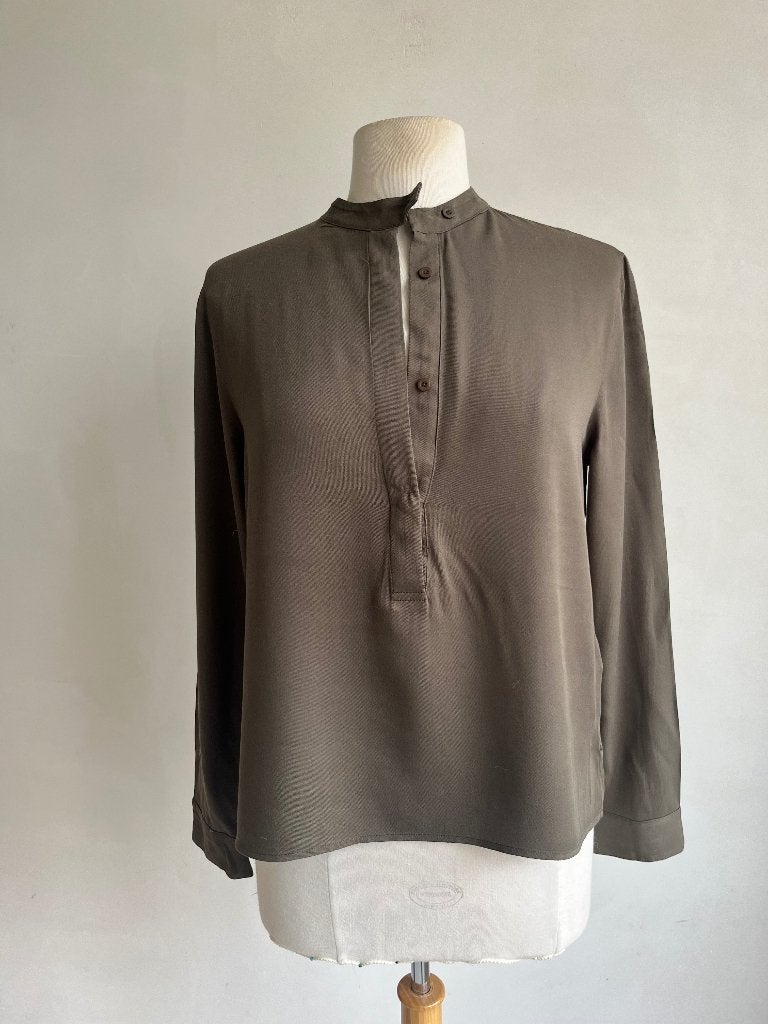 oak + fort blouse maat s khaki groen, Verzenden, Zo goed als nieuw, Maat 36 (S), Oak + fort