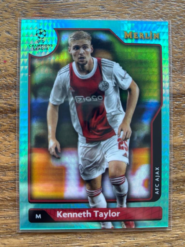 Kenneth Taylor Merlin Champions League Kaart AFC Ajax, Ophalen of Verzenden, Zo goed als nieuw, Ajax, Spelerskaart
