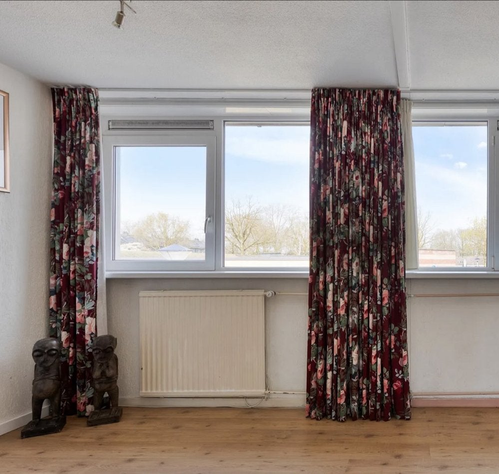 Gordijnen met bloemenprint, +/- 2.40m x 2m, Ophalen, Nieuw, Rood, Gordijn