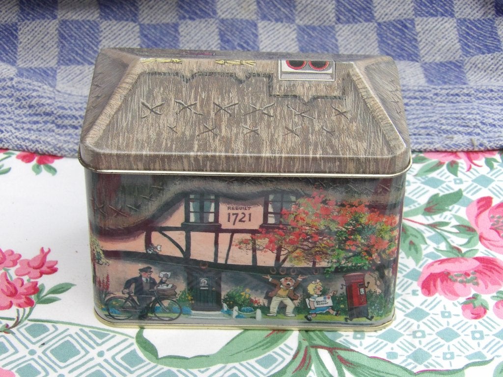 voorraadblik/ blikken huisje/ engels blik/ E 5,00 pst., Verzamelen, Blikken, Ophalen of Verzenden, Zo goed als nieuw, Overige