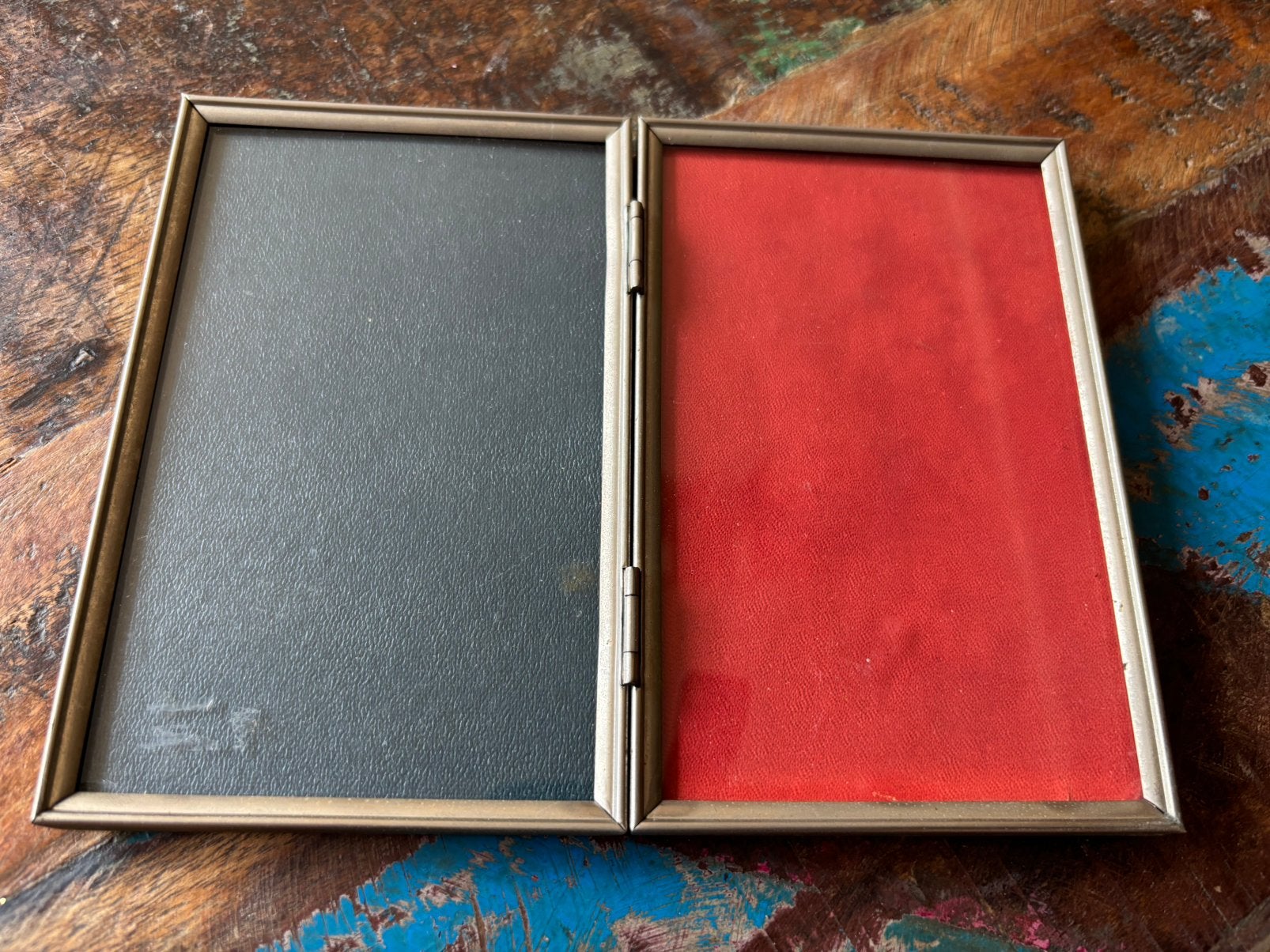 Oud dubbel fotijstje , 10 x 15 cm , brocante lijsten, Antiek en Kunst, Ophalen of Verzenden