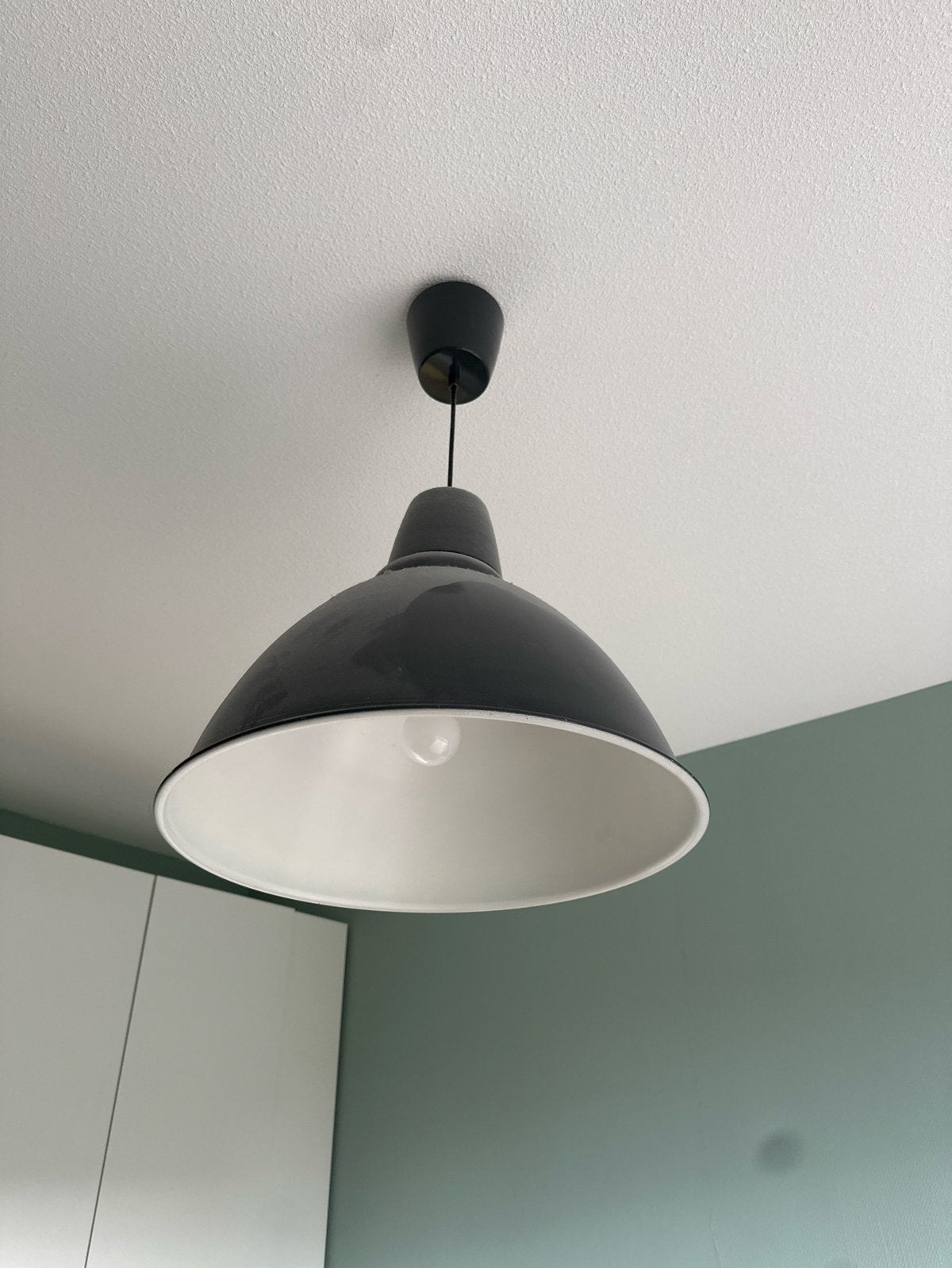 IKEA Hektar hanglamp - Donkergrijs, Huis en Inrichting, Lampen | Hanglampen, Ophalen, Gebruikt, Metaal, E27 (groot)