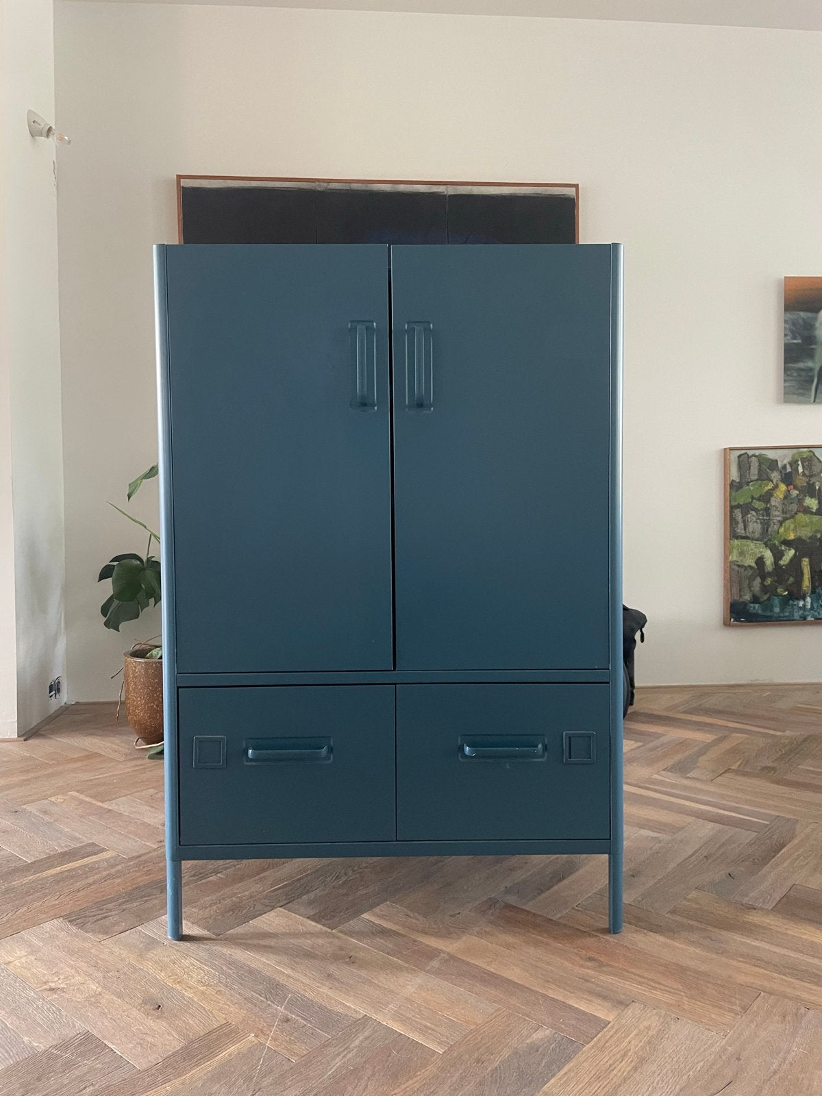 Stalen kast met lades - Donkerblauw, Ophalen, Gebruikt