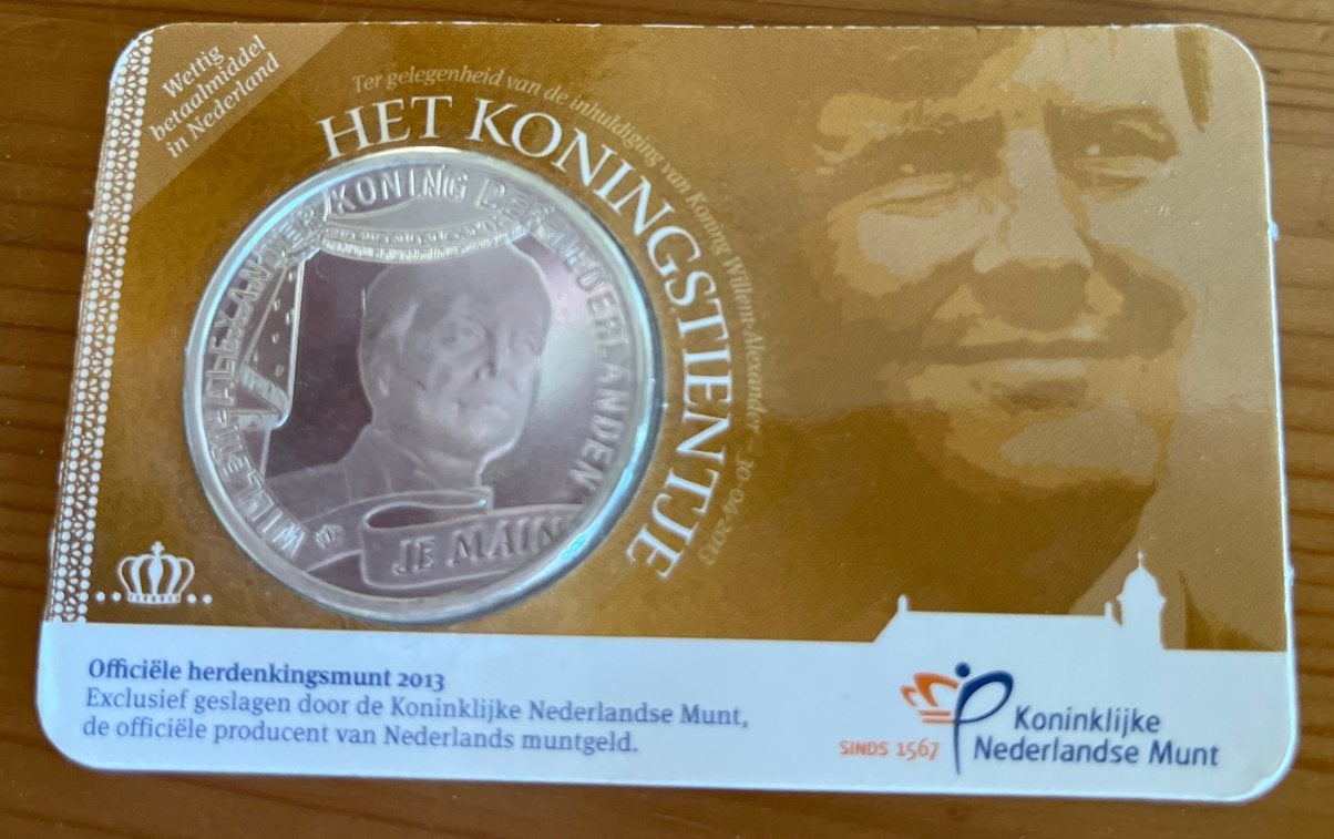 Het Koningstientje 2013 - Officiële herdenkingsmunt, Postzegels en Munten, Munten | Nederland, Ophalen, Koningin Beatrix, Zilver