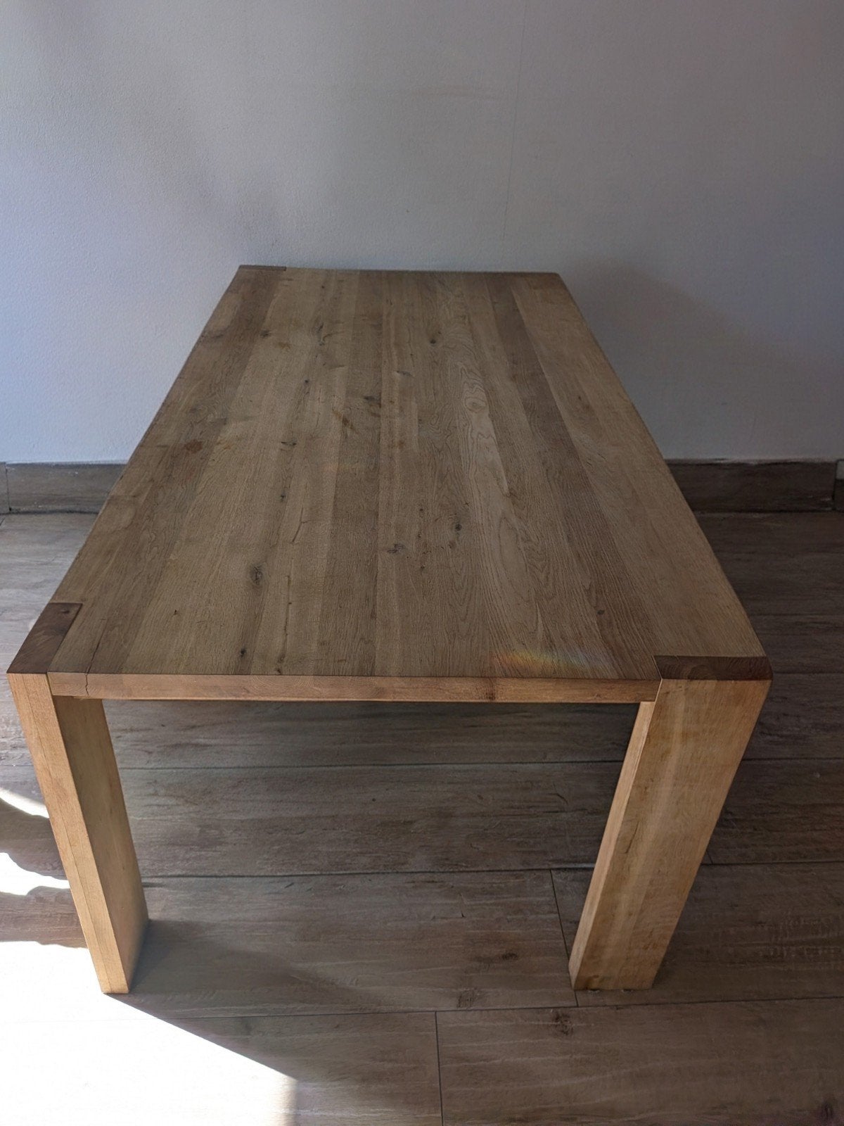 onbewerkte eikenhouten tafel 200x100 cm, Ophalen, Gebruikt, 100 tot 150 cm, Eikenhout