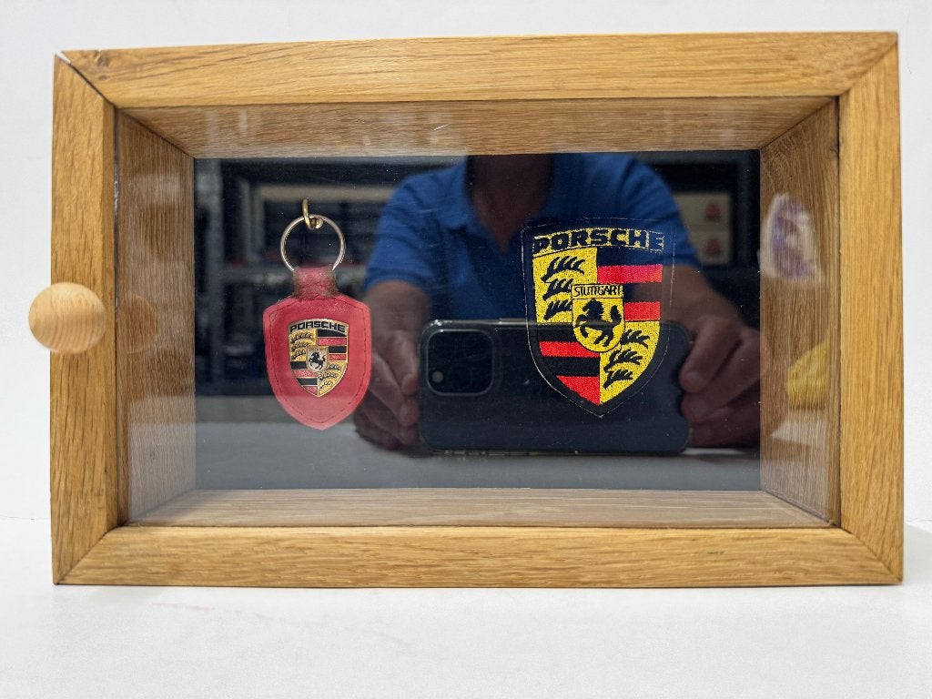 Sleutelkastje voor Porsche sleutel, plus sleutelhanger, Ophalen of Verzenden, Gebruikt