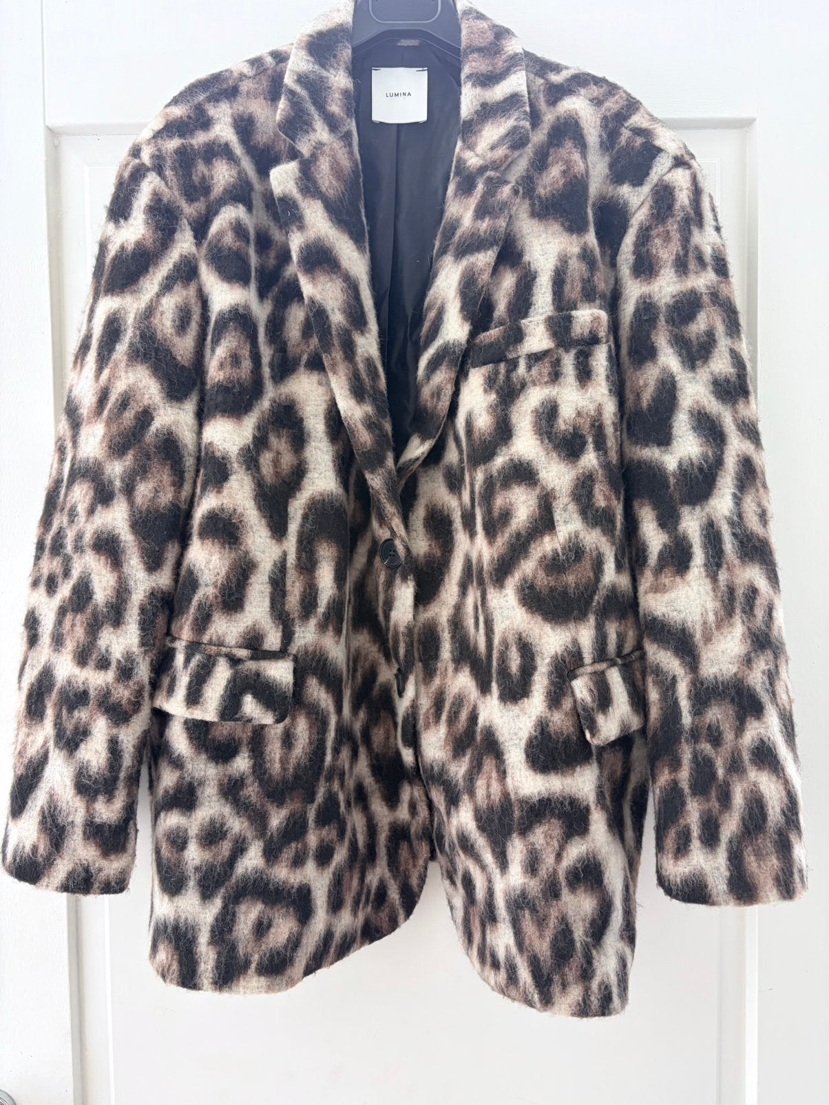 LUMINA oversized wollige blazer panter mt TU, Prato, Italie, Verzenden, Zo goed als nieuw, Jasje