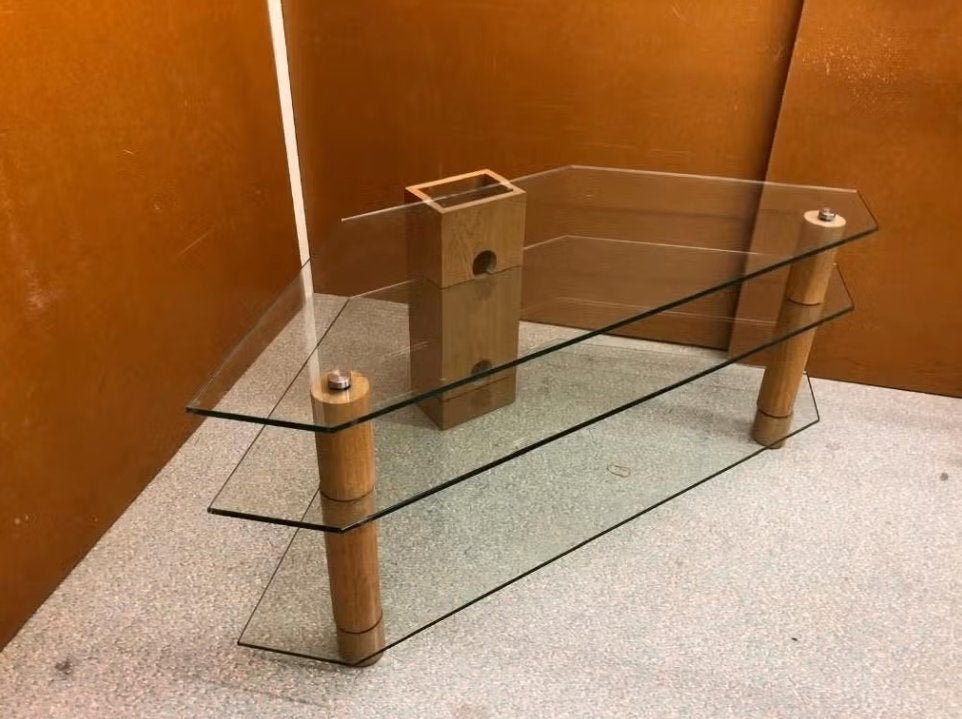design hoektafel, Huis en Inrichting, Tafels | Bijzettafels, Design, Vierkant, 75 cm of meer, Ophalen