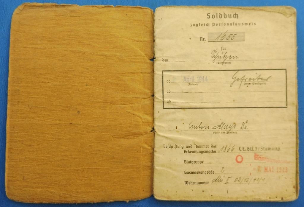 WO2 Soldbuch Landesschützen-Bataillon/Berlijn 1945, Verzamelen, Verzenden, Landmacht, Duitsland, Overige typen
