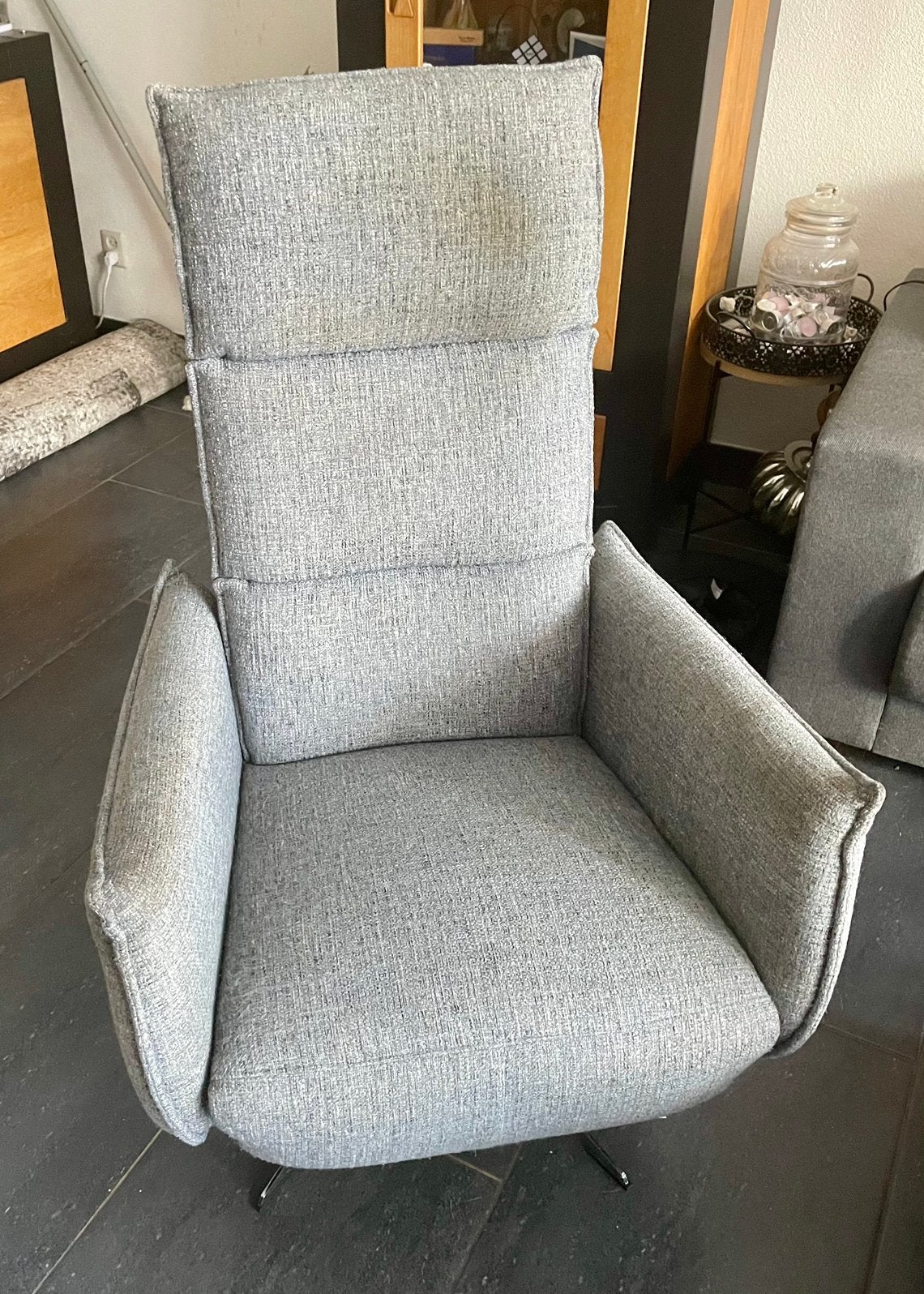 Moio relaxfauteuil met verstelbare rugleuning en voetsteun, Ophalen, Gebruikt, Stof, 50 tot 75 cm