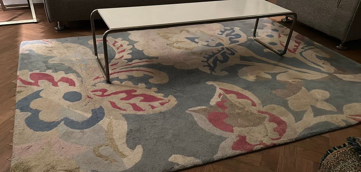 Wollen kleed carpet vloerkleed tapijt Brink & Campman, Ophalen, Blauw, 150 tot 200 cm, 200 cm of meer