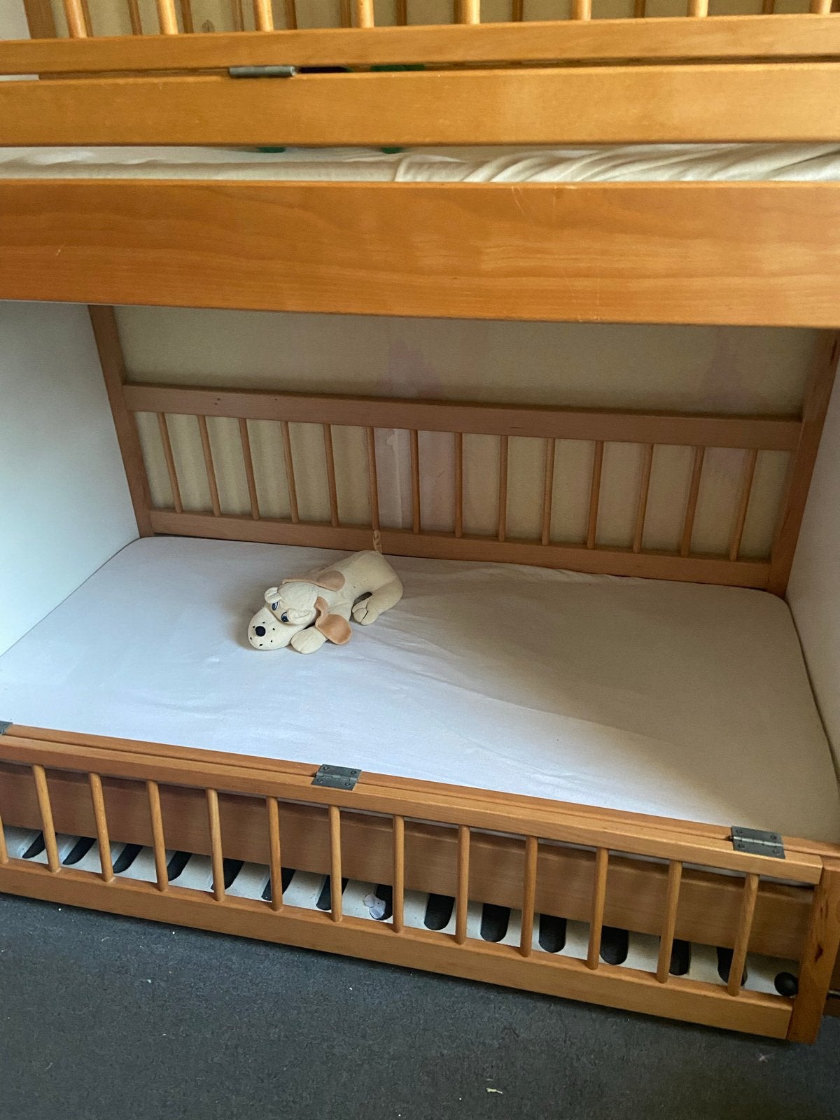 Duo baby/peuter bed - Schilte, Ophalen, Gebruikt, 70 cm of minder, 160 tot 180 cm