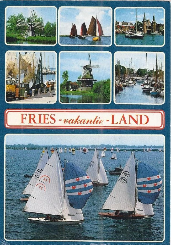 V1237  Gelopen ansichtkaart Fries vakantie land, Ophalen of Verzenden, 1980 tot heden, Gelopen, Friesland