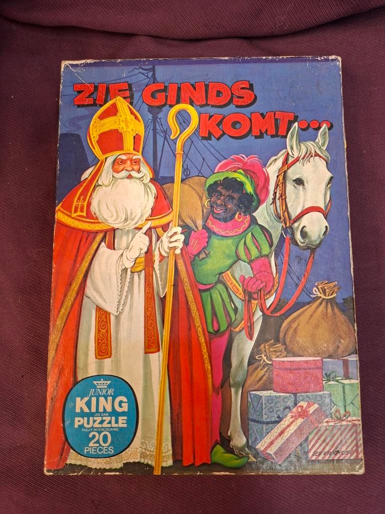Vintage KIng junior puzzel zie ginds komt ..., Ophalen