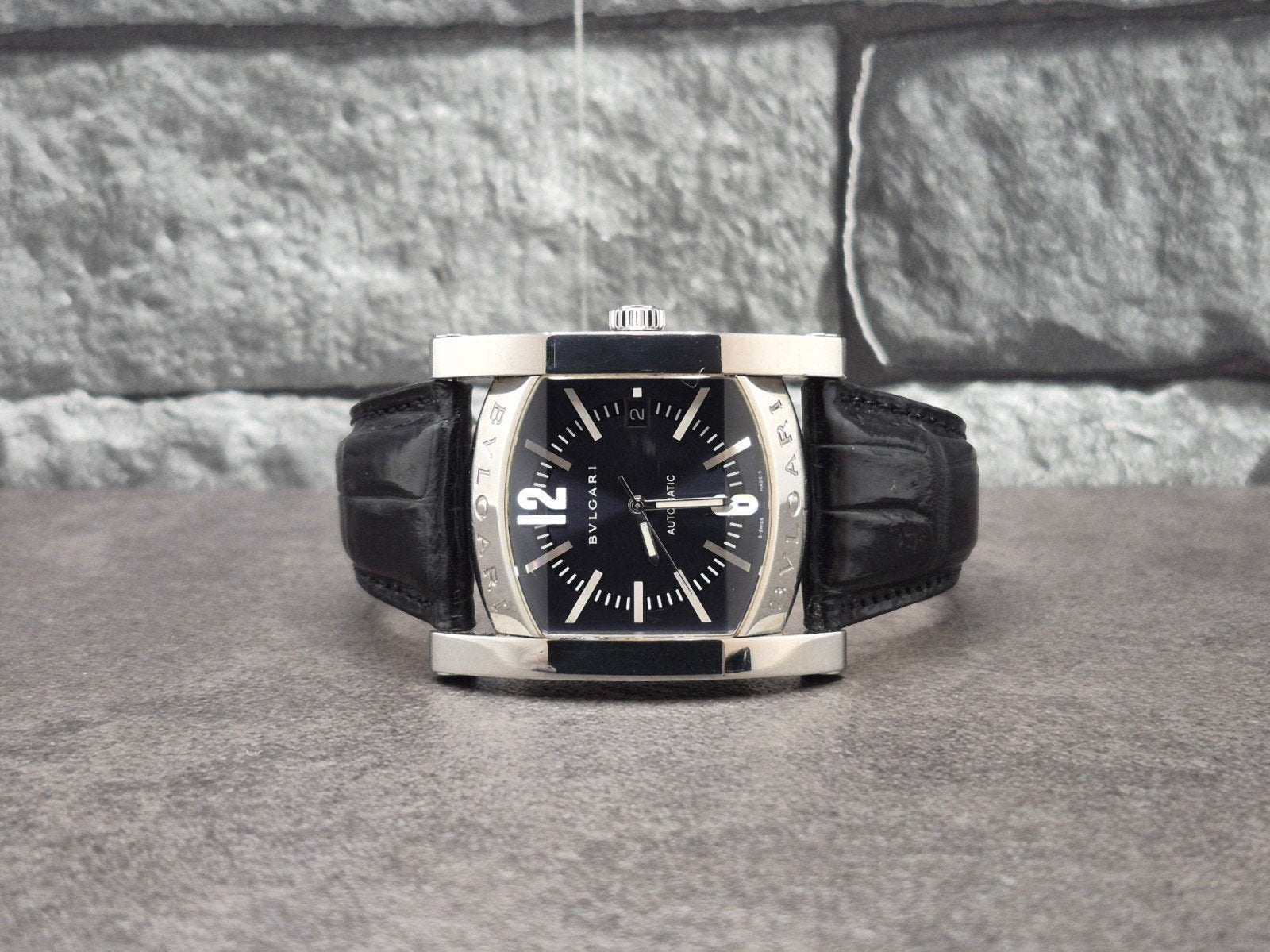 Bvlgari Assioma AA48S automatic, set, Overige merken, Leer, Zwitserland, Staal