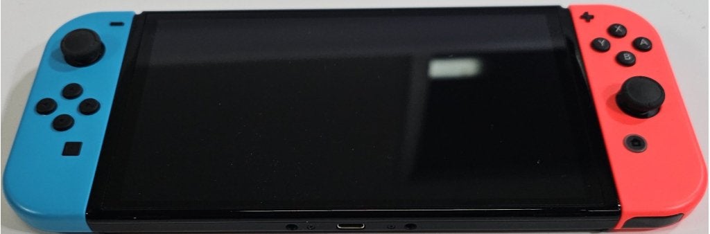 Nintendo Switch Oled - Blauw/Rood | Tweedehands, Switch OLED, Gebruikt, Contact@nintendo.nl, Met 2 controllers